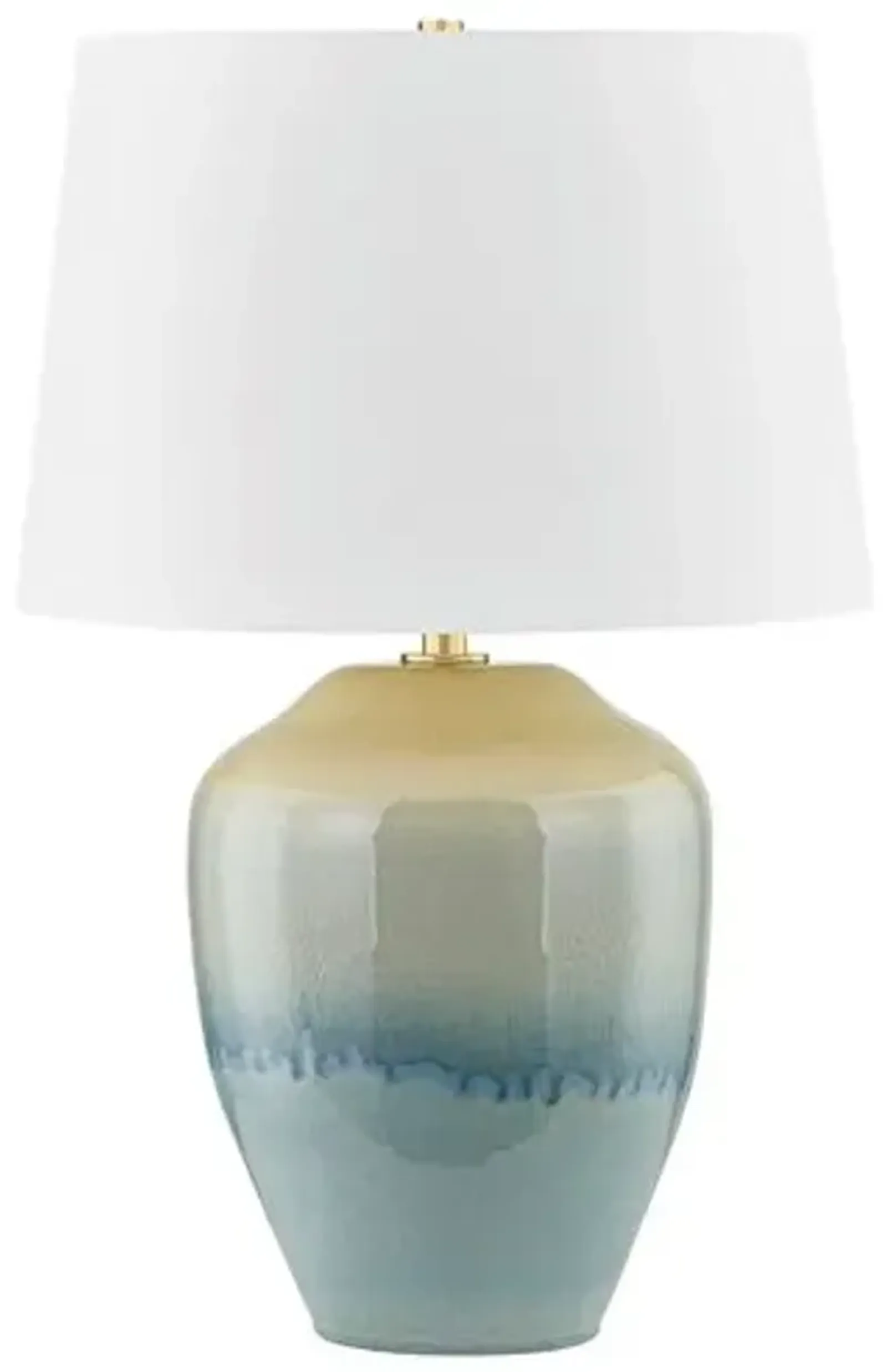 Henrik Ceramic Table Lamp - Crackle Emerald Tide - Blue