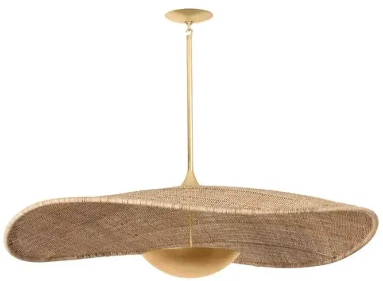 Briston Rattan Pendant - Natural/Vintage Gold Leaf