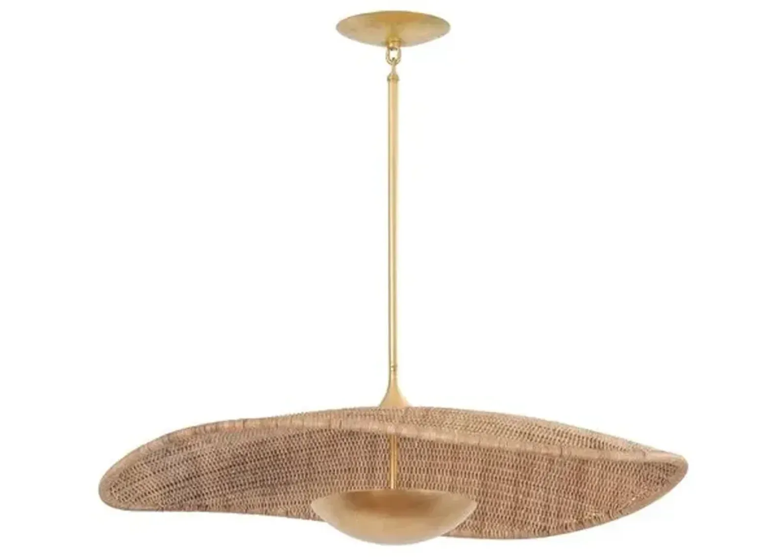 Briston Rattan Pendant - Natural/Vintage Gold Leaf