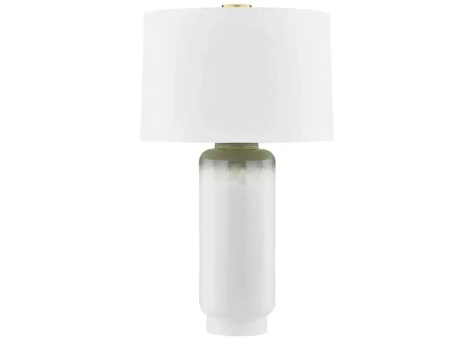 Benton Table Lamp - Aged Brass/Ceramic Meadow Ombre - Green