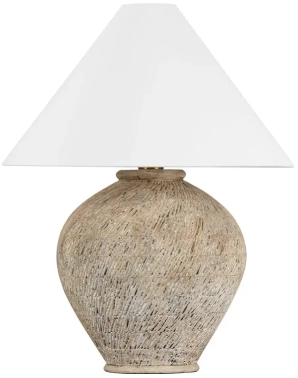 Aydin Ceramic Table Lamp - Natural Ancient Texture - Brown