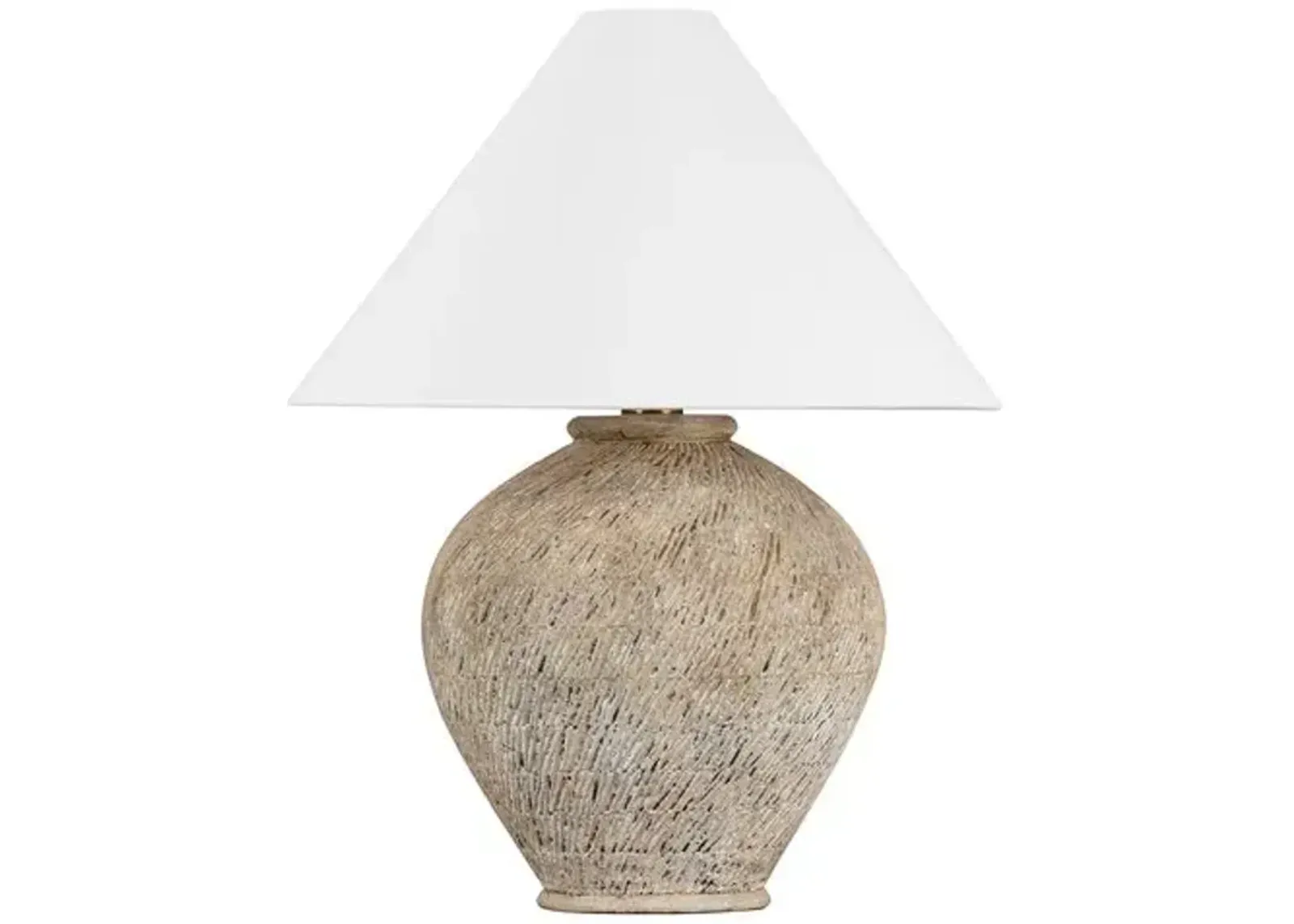 Aydin Ceramic Table Lamp - Natural Ancient Texture - Brown