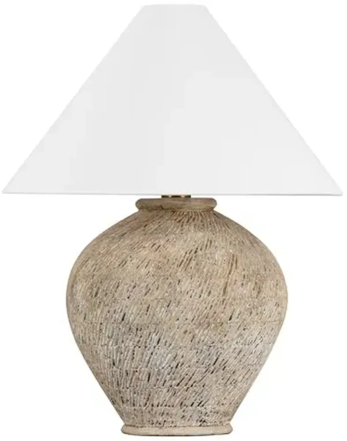 Aydin Ceramic Table Lamp - Natural Ancient Texture - Brown