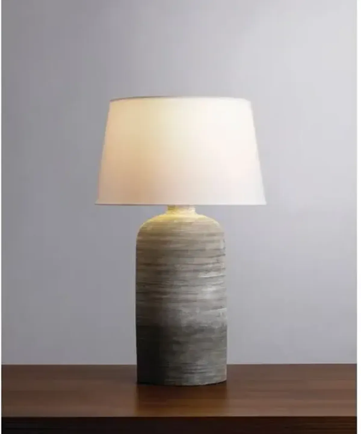 Davian Ceramic Table Lamp - Grey Ombre - Ivory