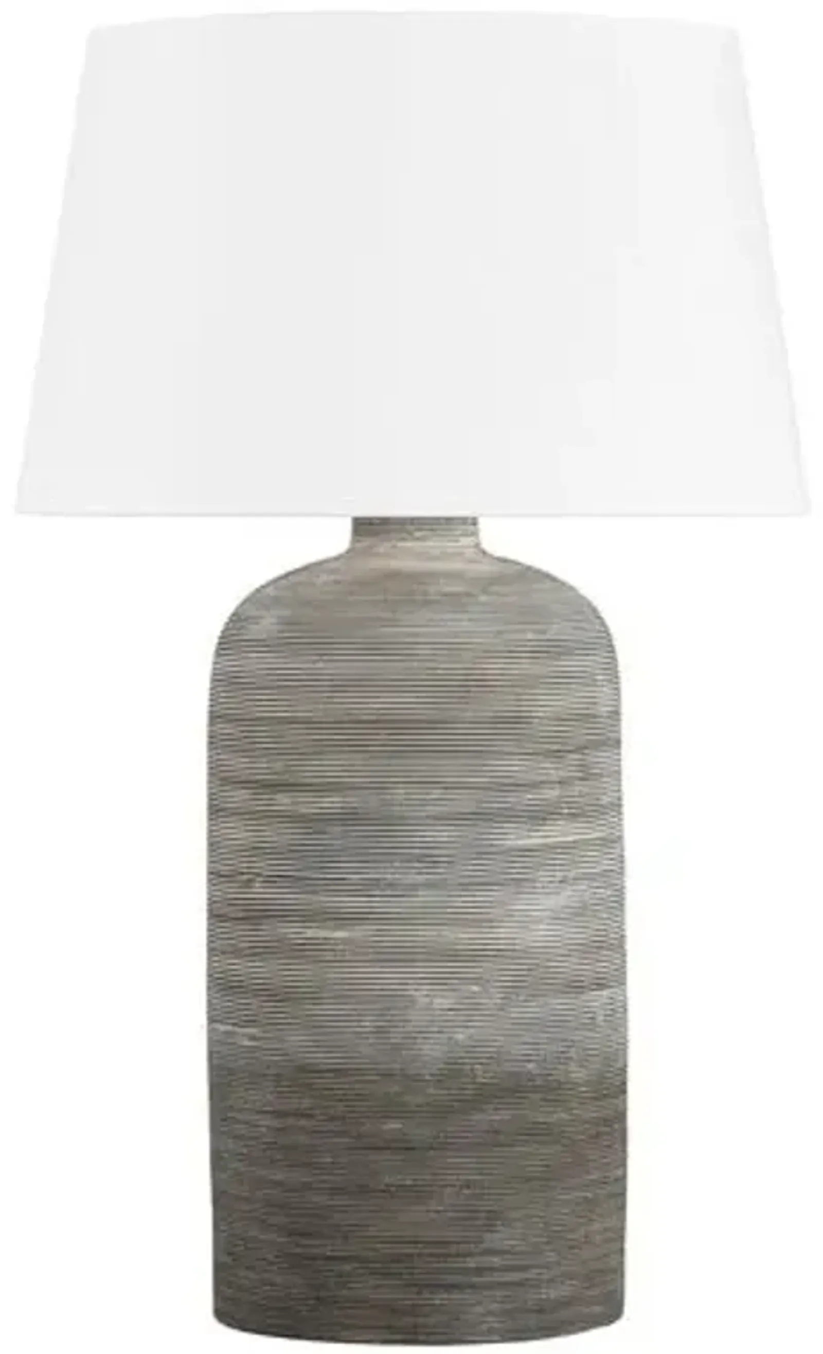 Davian Ceramic Table Lamp - Grey Ombre - Ivory