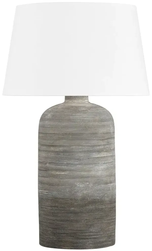 Davian Ceramic Table Lamp - Grey Ombre - Ivory