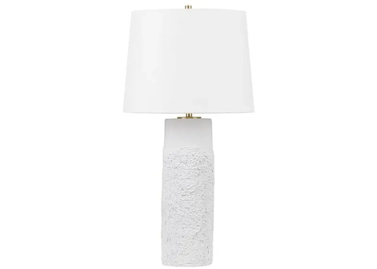 Avi Ceramic Table Lamp - Textured White - Gold