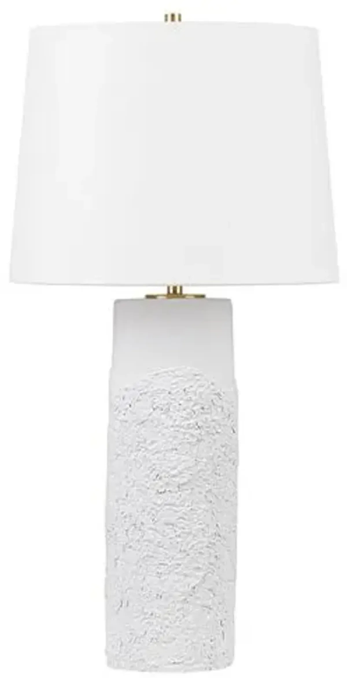 Avi Ceramic Table Lamp - Textured White - Gold