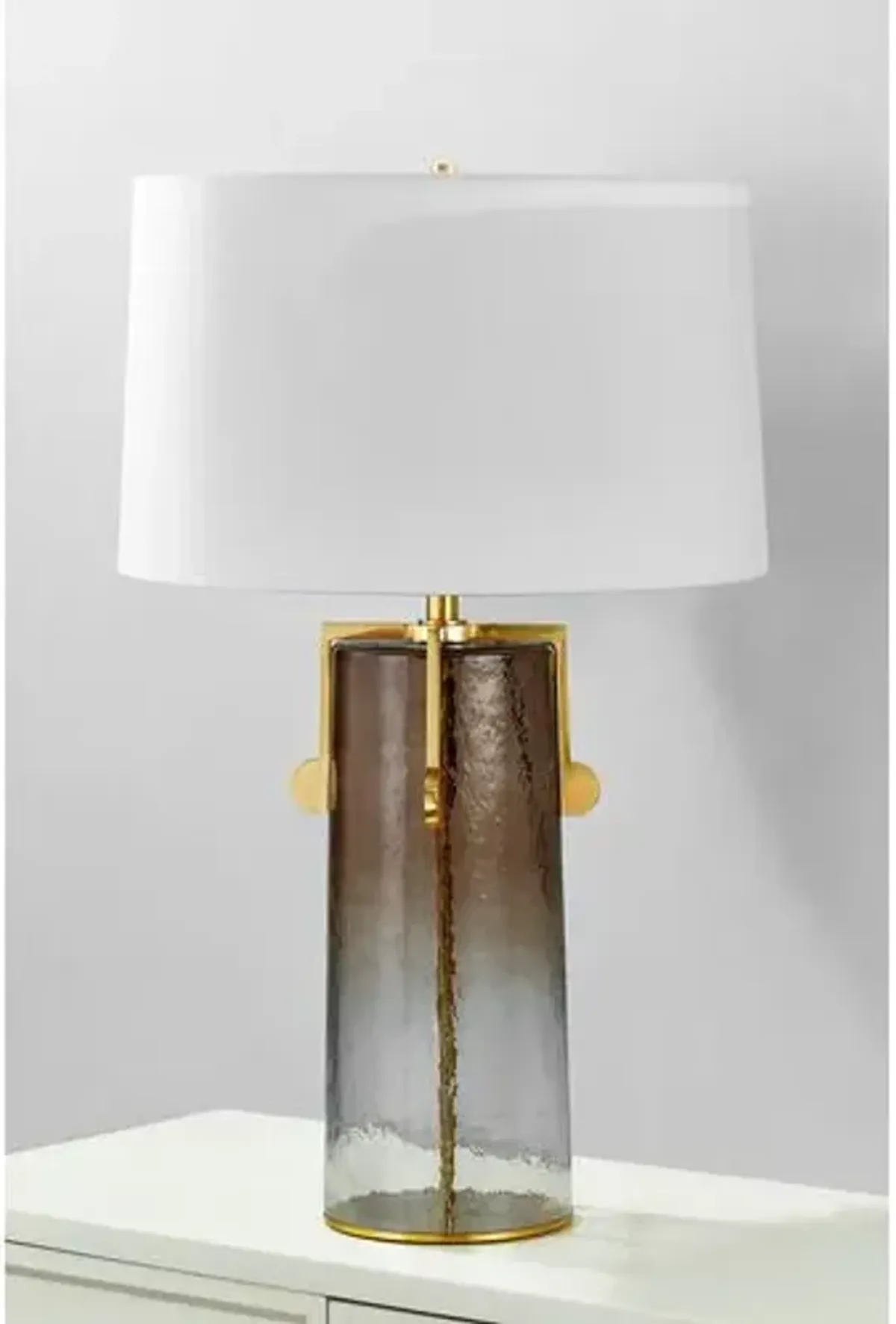 Ledger Glass Table Lamp - Smokey Ombre/Brass - Gold