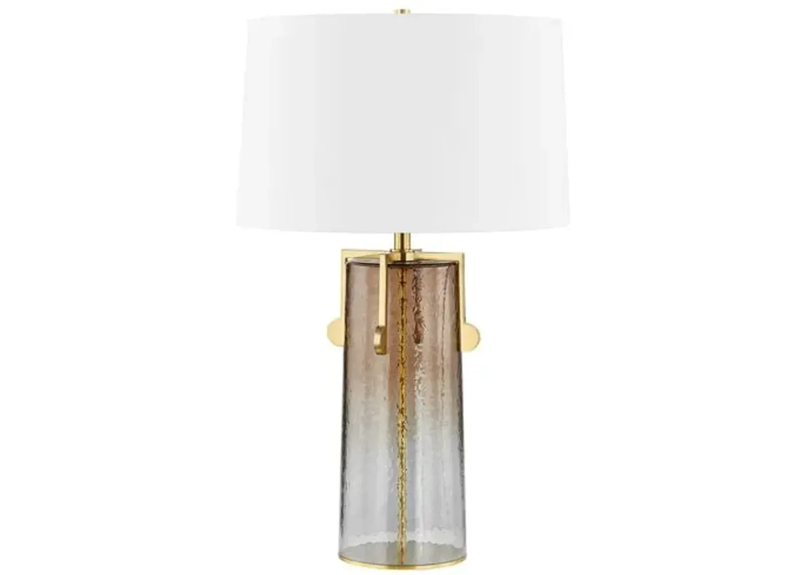 Ledger Glass Table Lamp - Smokey Ombre/Brass - Gold