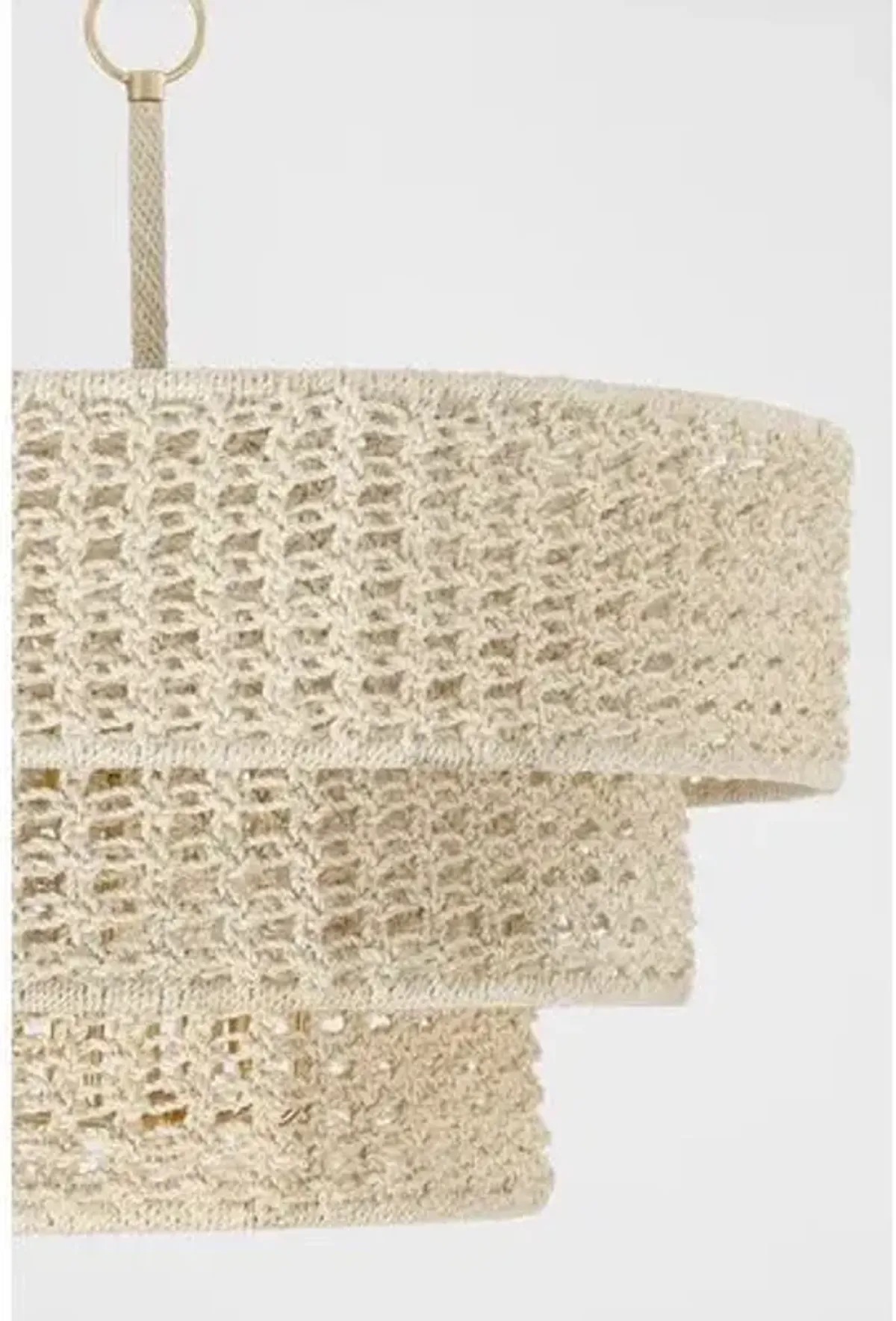 Farley Abaca Rope Pendant - Ivory - Gold