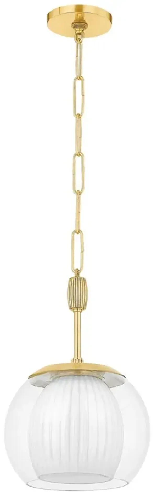 Saffron Glass Pendant - Gold