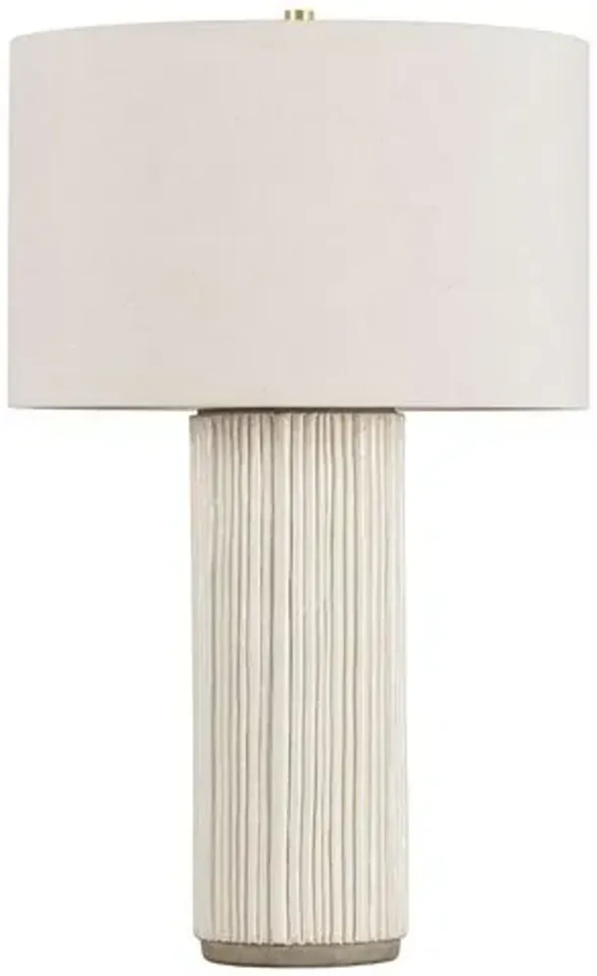 Amabel Ceramic Fluted Table Lamp - Ivory - Beige