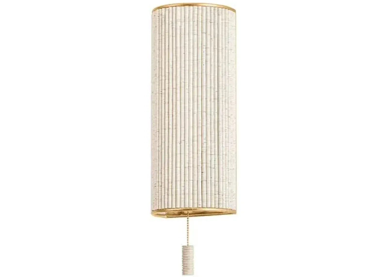 Milena Coco Beaded Wall Sconce - Ivory/Vintage Gold Leaf