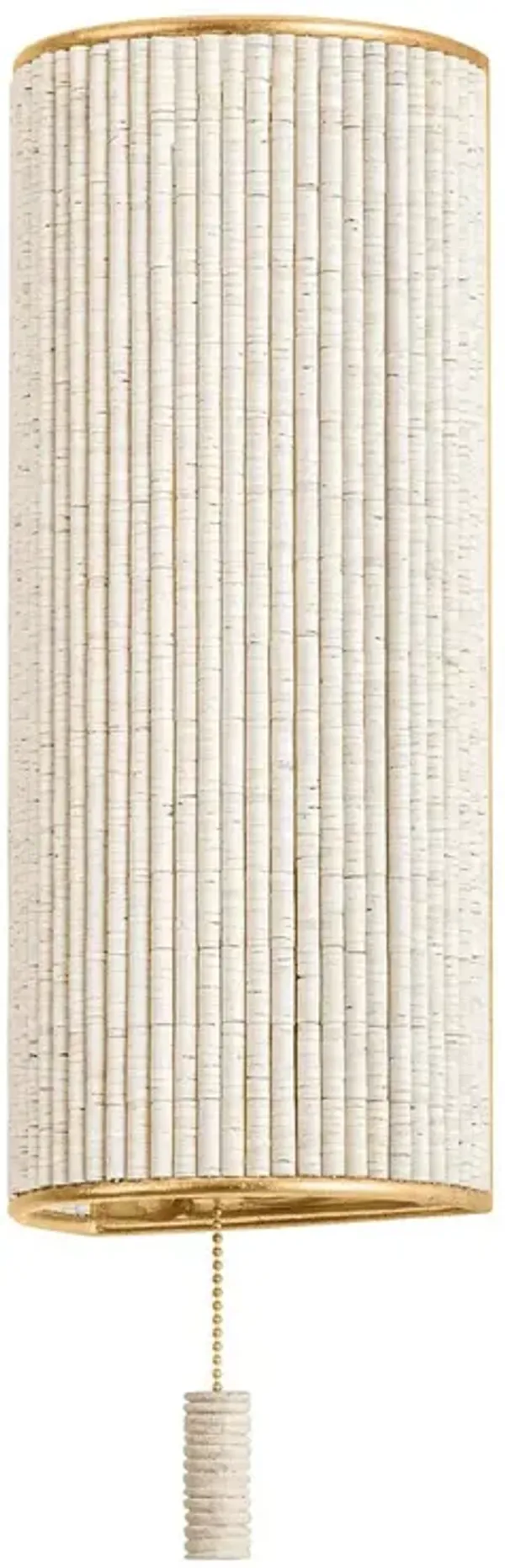 Milena Coco Beaded Wall Sconce - Ivory/Vintage Gold Leaf