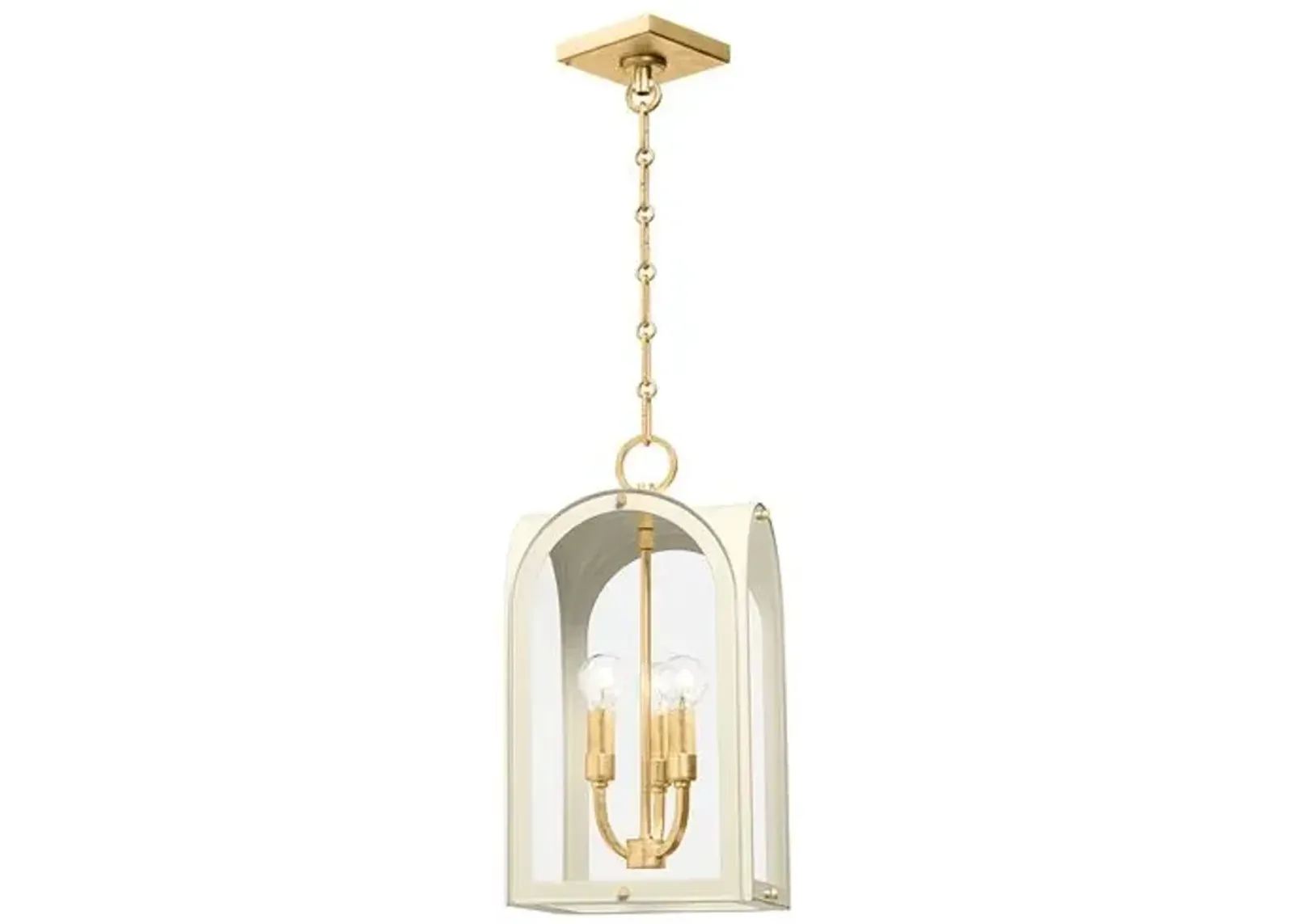 Marlowe Lantern - Vintage Gold Leaf; Soft Sand