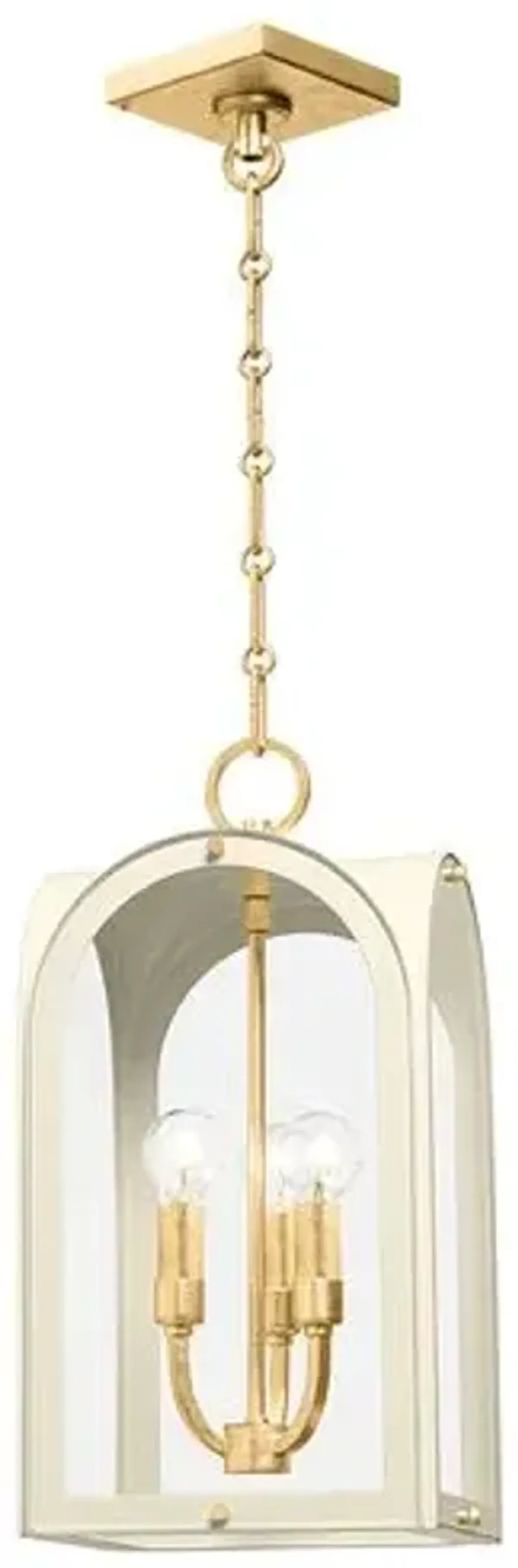 Marlowe Lantern - Vintage Gold Leaf/Soft Sand