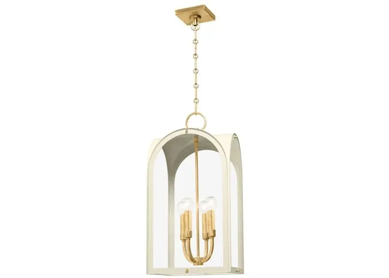 Marlowe Lantern - Vintage Gold Leaf/Soft Sand