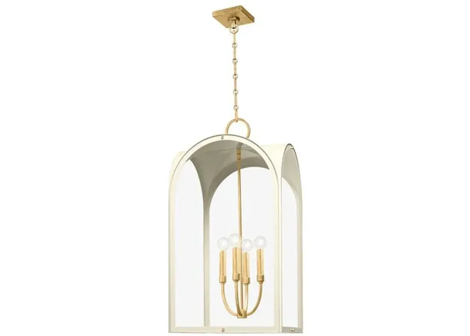 Marlowe Lantern - Vintage Gold Leaf/Soft Sand