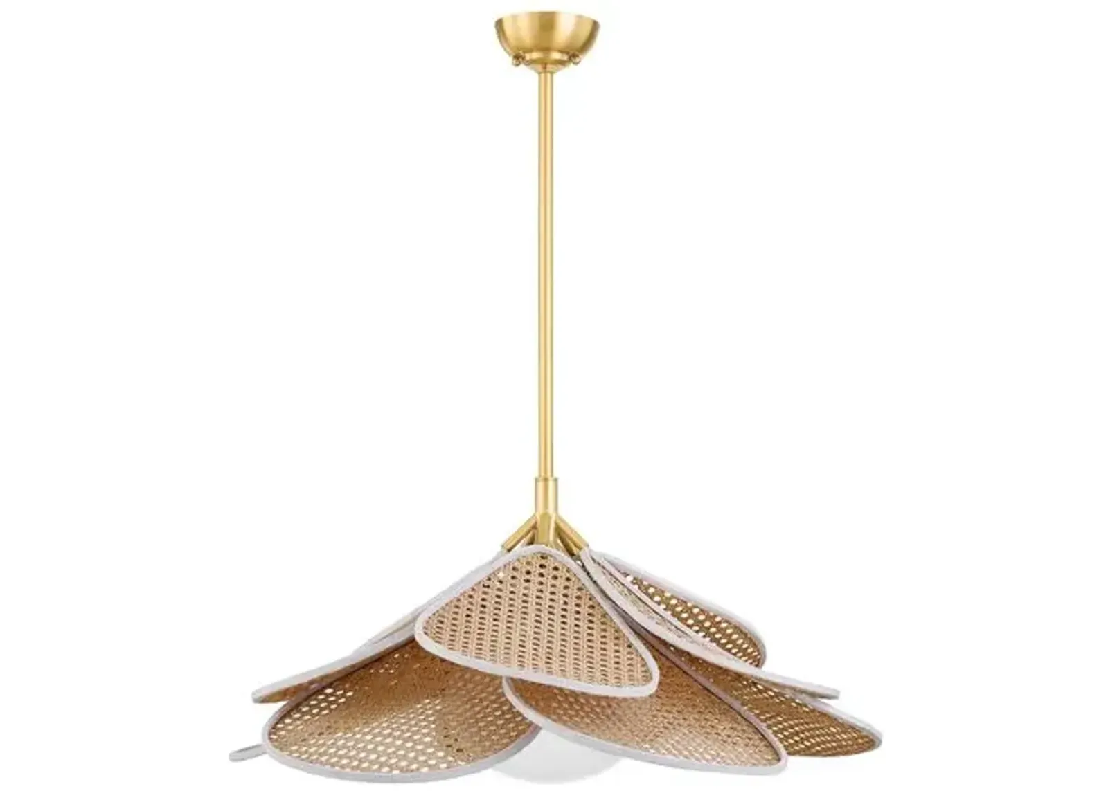 Noemi Rattan Petal Pendant - Aged Brass - Gold