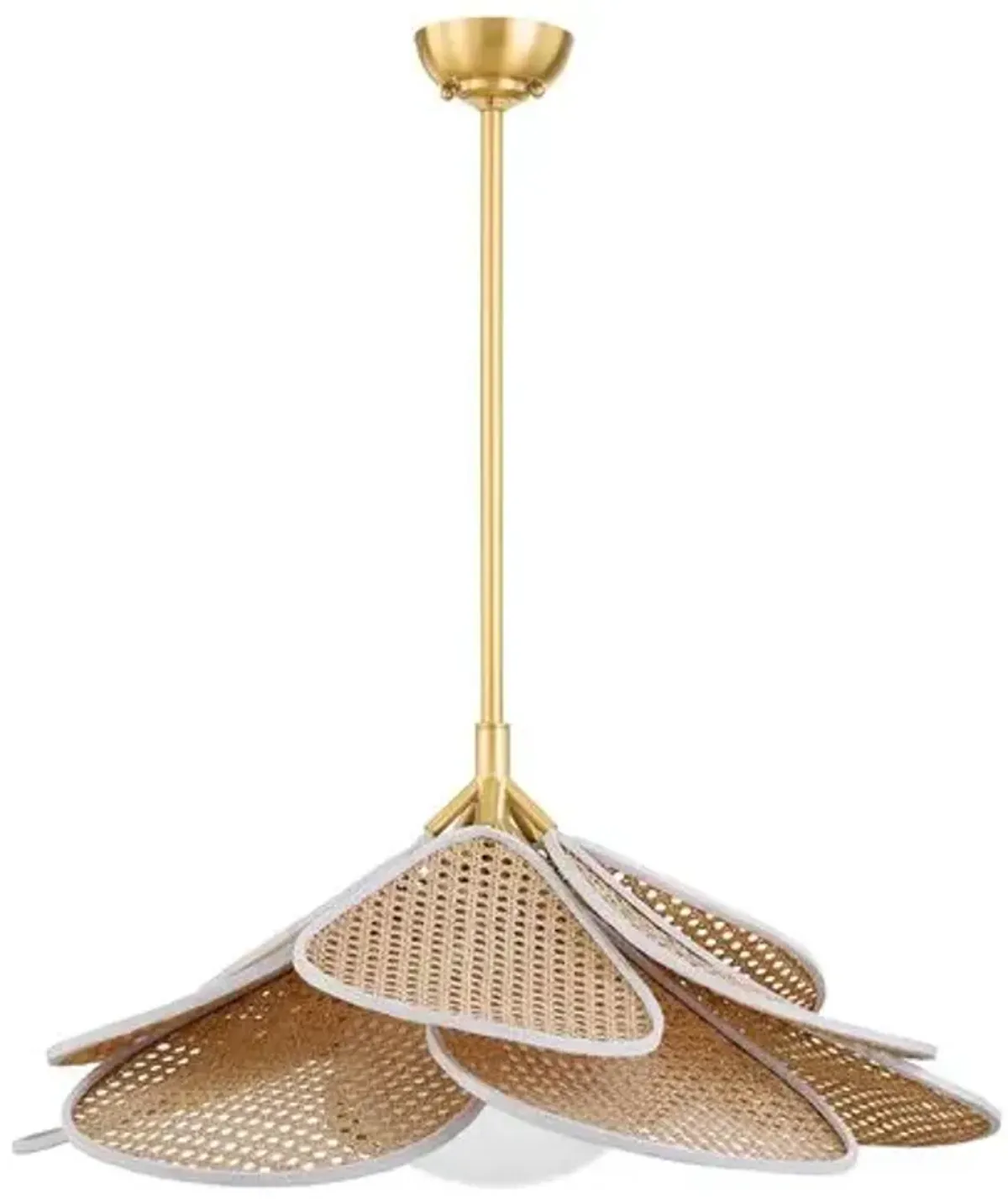 Noemi Rattan Petal Pendant - Aged Brass - Gold