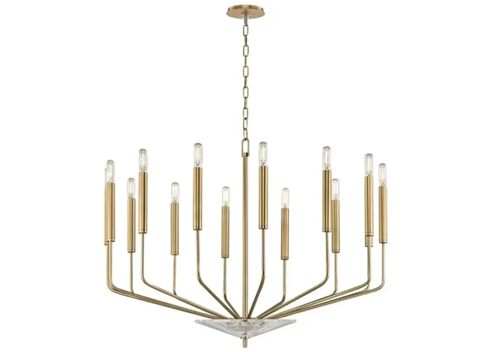 Lyra Chandelier - Aged Brass - Gold