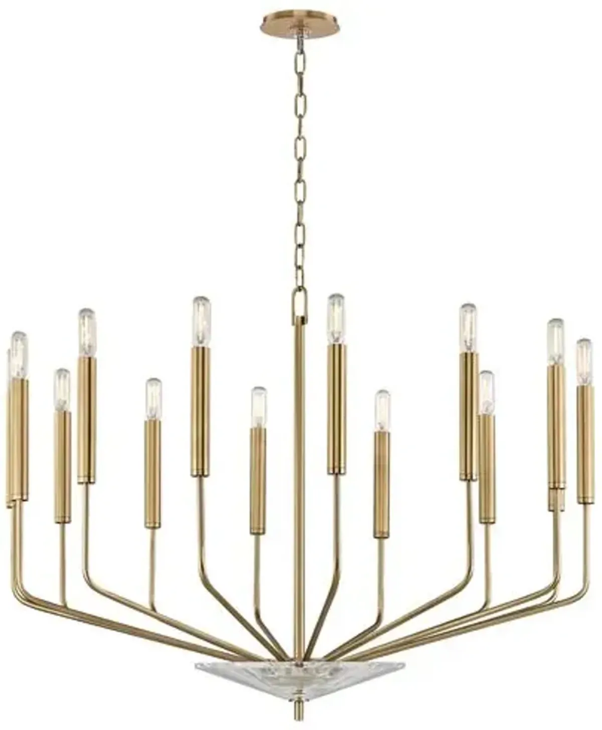 Lyra Chandelier - Aged Brass - Gold