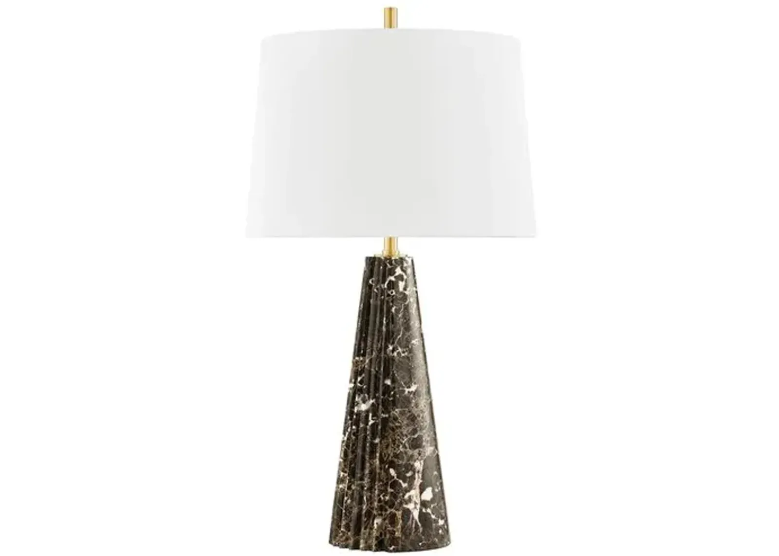 Kadence 30" Table Lamp - Black Marble/Aged Brass - Gold