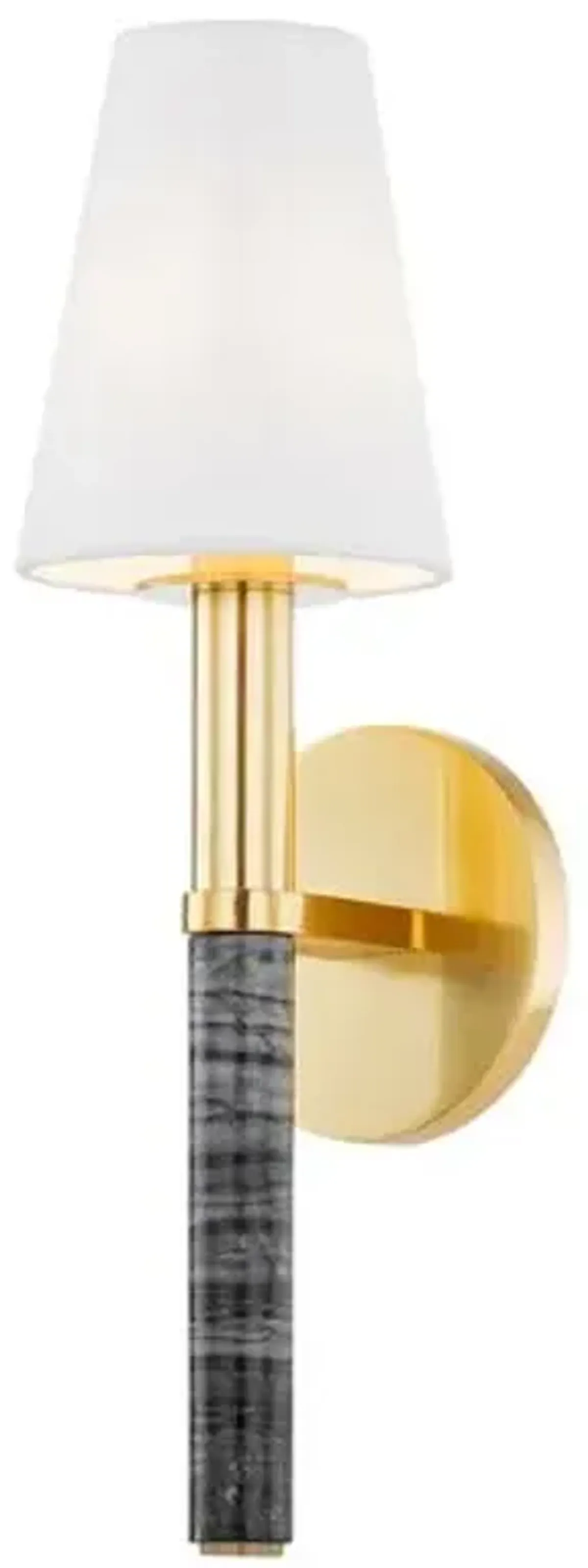 Gannon 16" Wall Sconce - Aged Brass/Black Marble - Gold