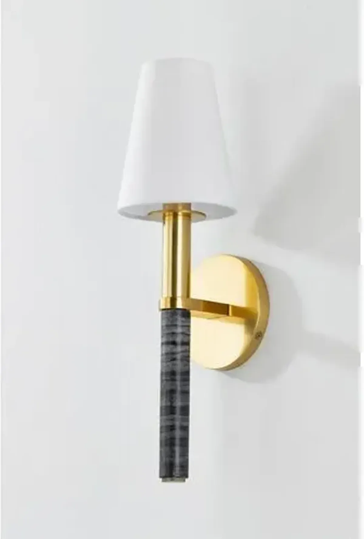 Gannon 16" Wall Sconce - Aged Brass/Black Marble - Gold