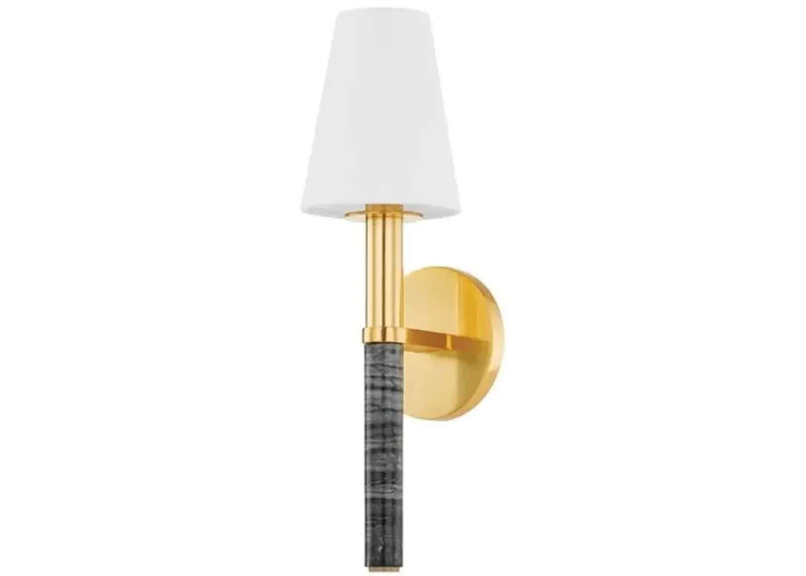 Gannon 16" Wall Sconce - Aged Brass/Black Marble - Gold