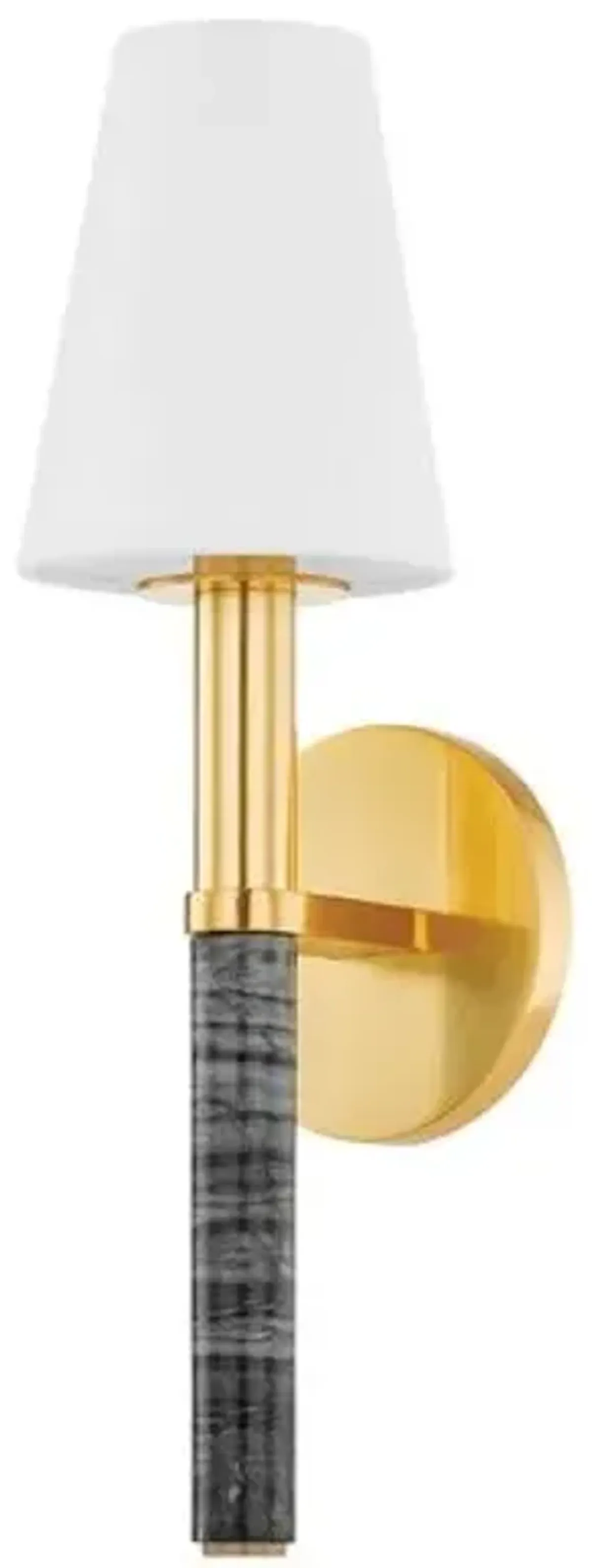 Gannon 16" Wall Sconce - Aged Brass/Black Marble - Gold