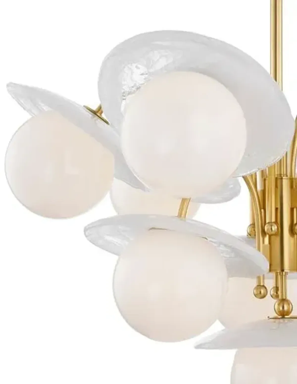 Nova Glass Globe Chandelier - White/Aged Brass - Gold