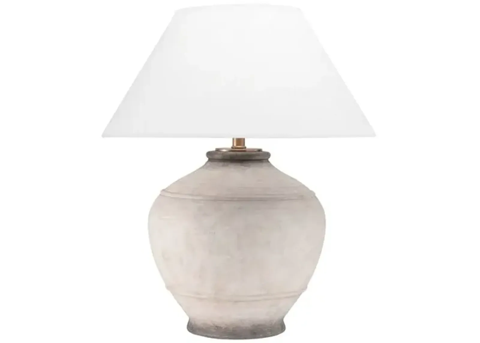 Leonel Ceramic Table Lamp - Ash Grey - Beige