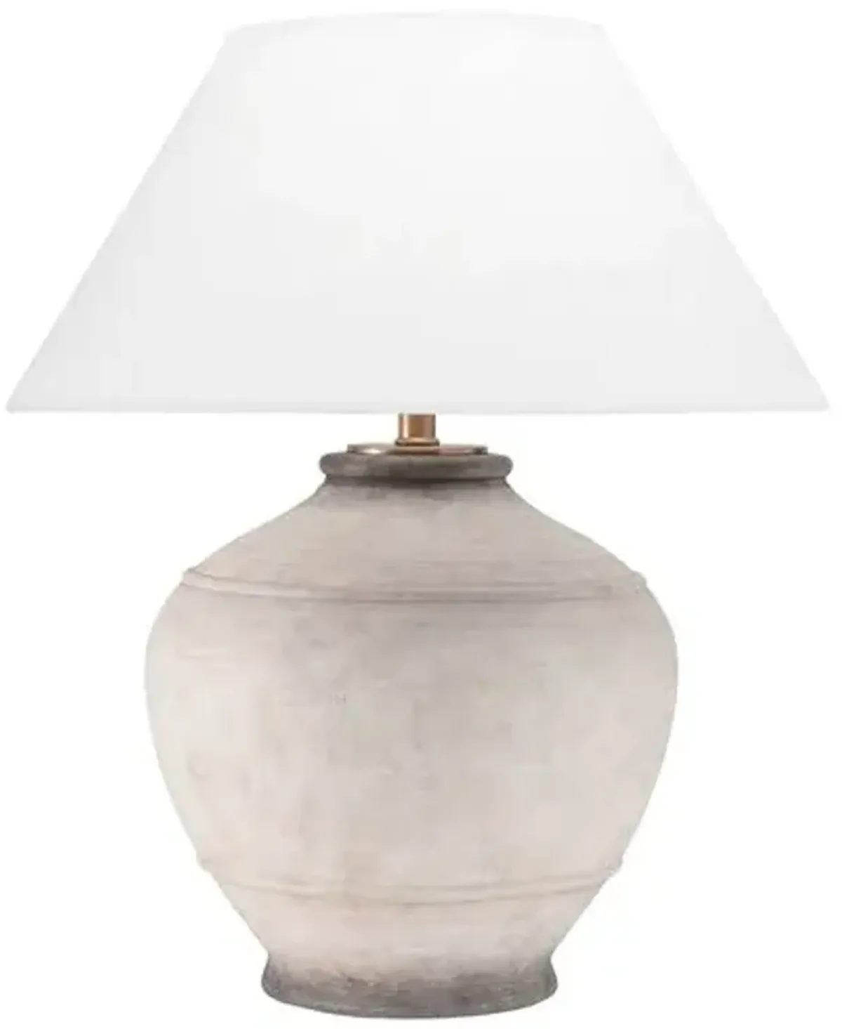 Leonel Ceramic Table Lamp - Ash Grey - Beige