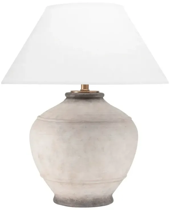 Leonel Ceramic Table Lamp - Ash Grey - Beige