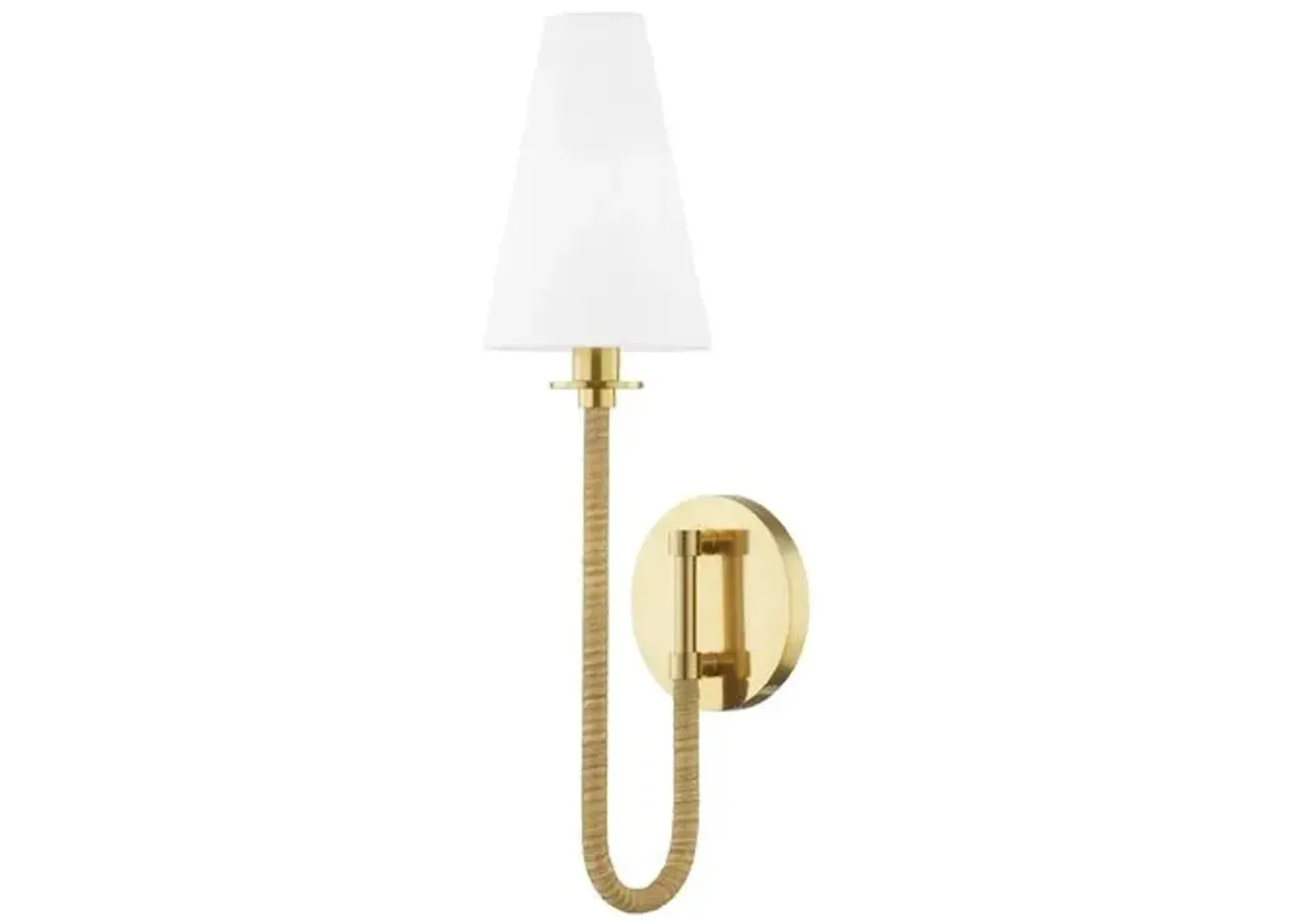 Landry 18.75" Wall Sconce - Natural Leather/Aged Brass - Gold