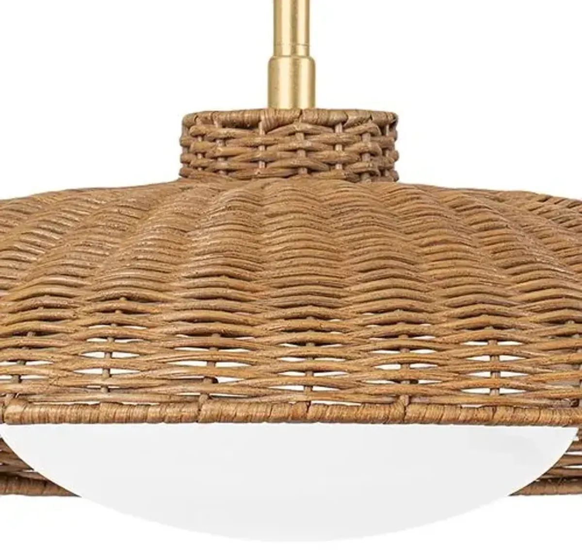 Piper Rattan Pendant - Vintage Gold Leaf