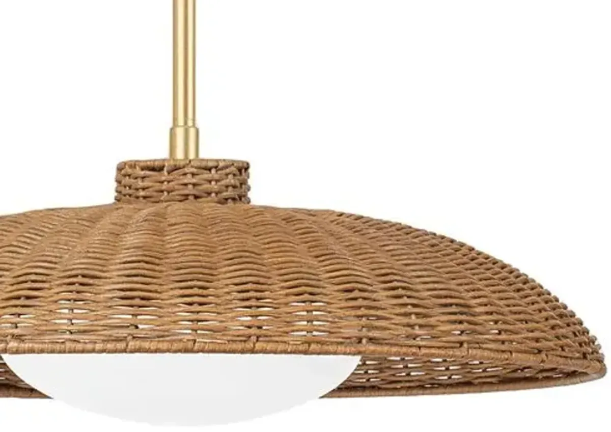 Piper Rattan Pendant - Vintage Gold Leaf