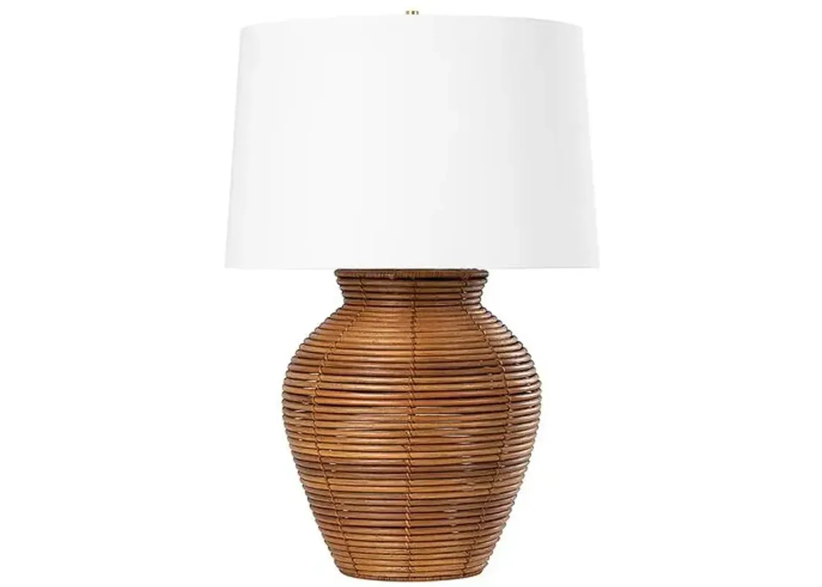 Brodie Rattan Table Lamp - Natural - Gold