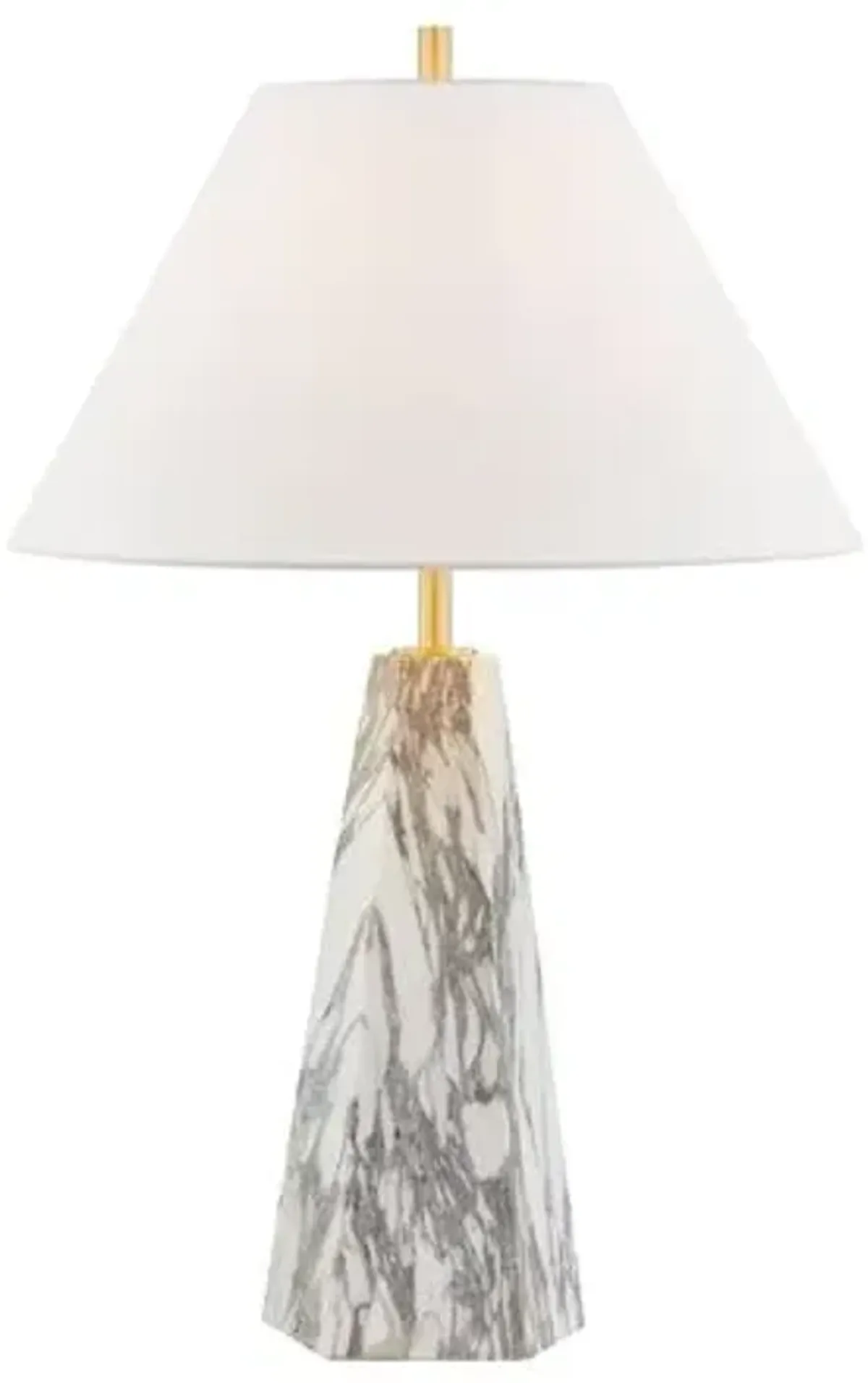 Edie 30" Marble Table Lamp - Gray/Aged Brass - Gold