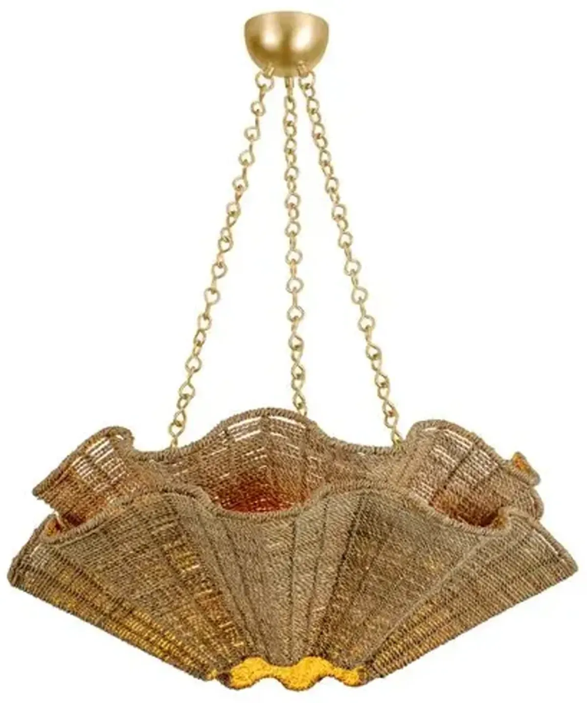 Danica Rope Chandelier - Natural/Vintage Gold Leaf