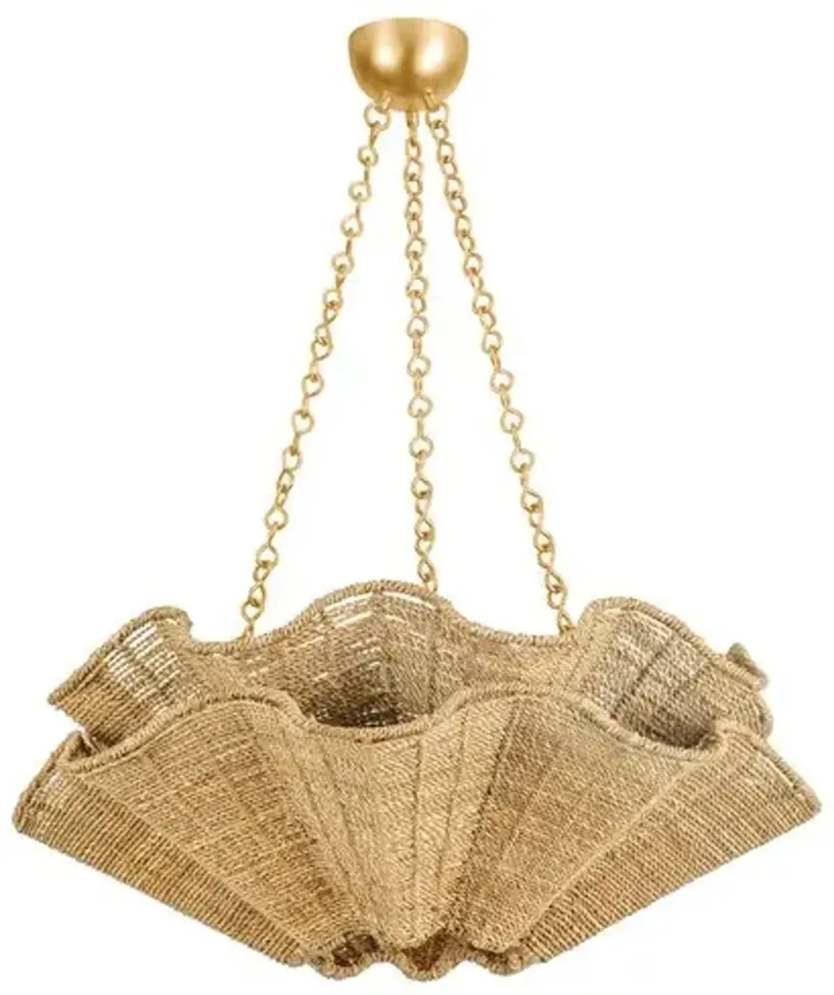 Danica Rope Chandelier - Natural/Vintage Gold Leaf