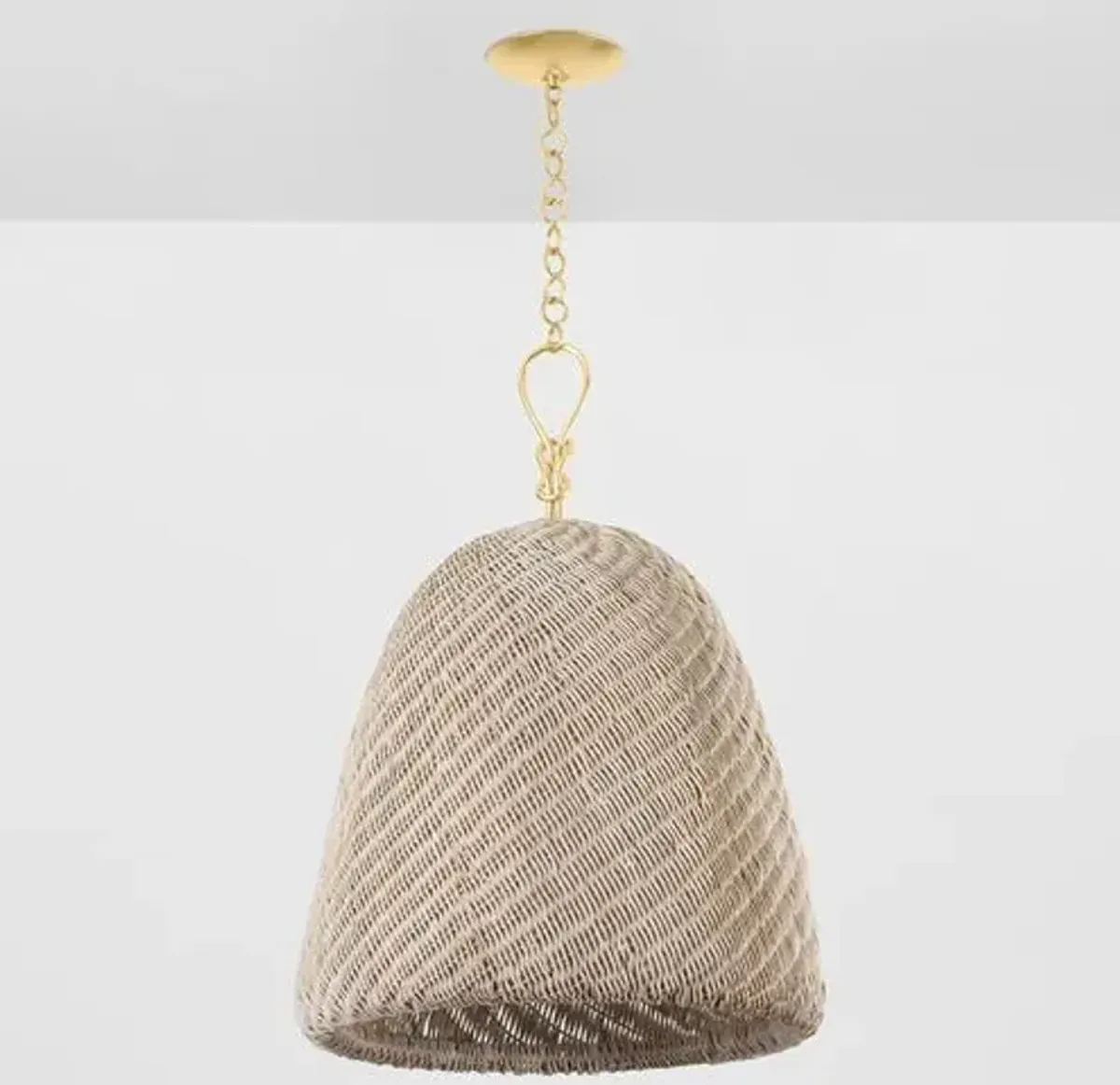 Thatcher Rattan Pendant - Natural/Gold Leaf