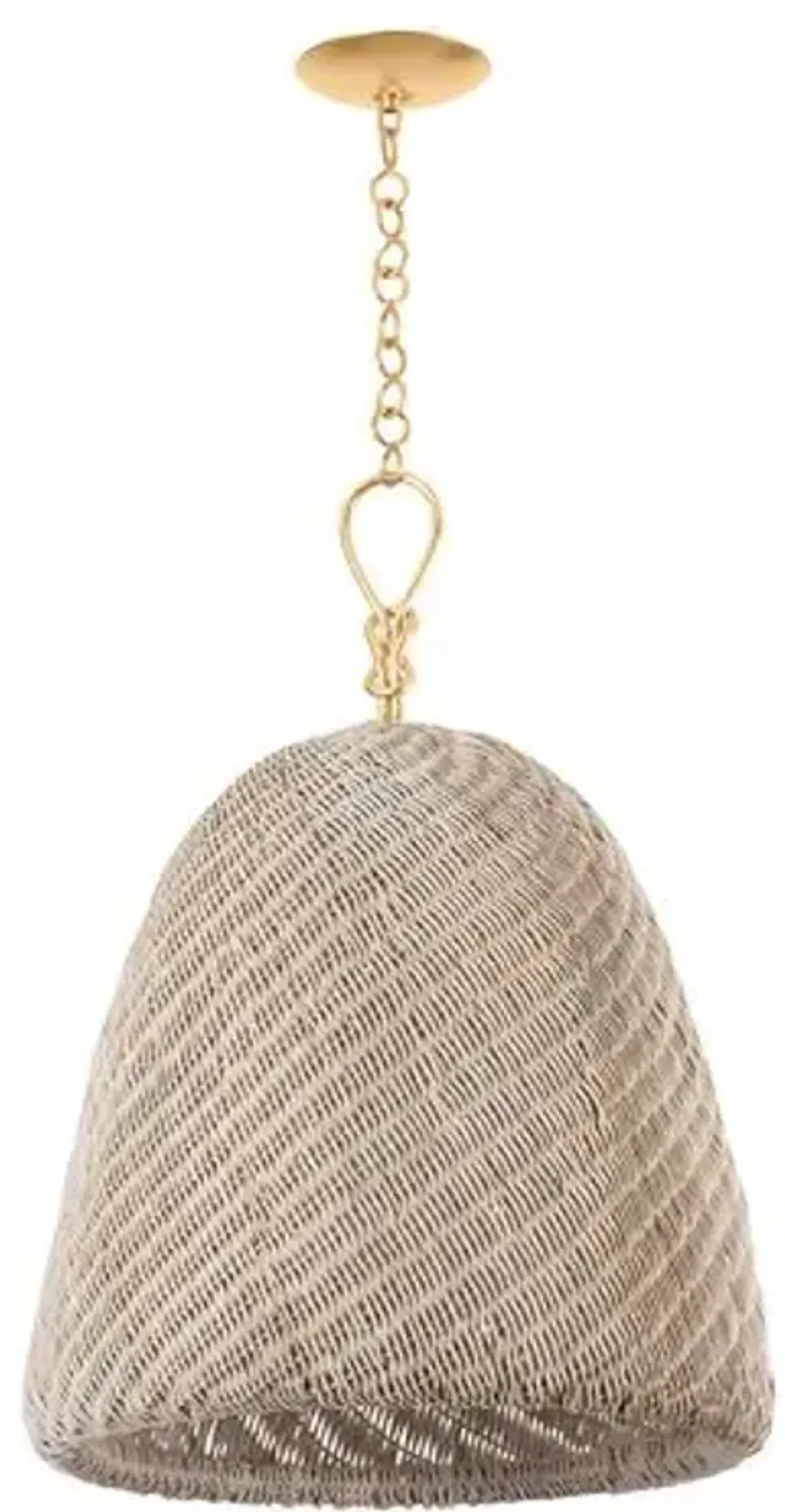 Thatcher Rattan Pendant - Natural/Gold Leaf