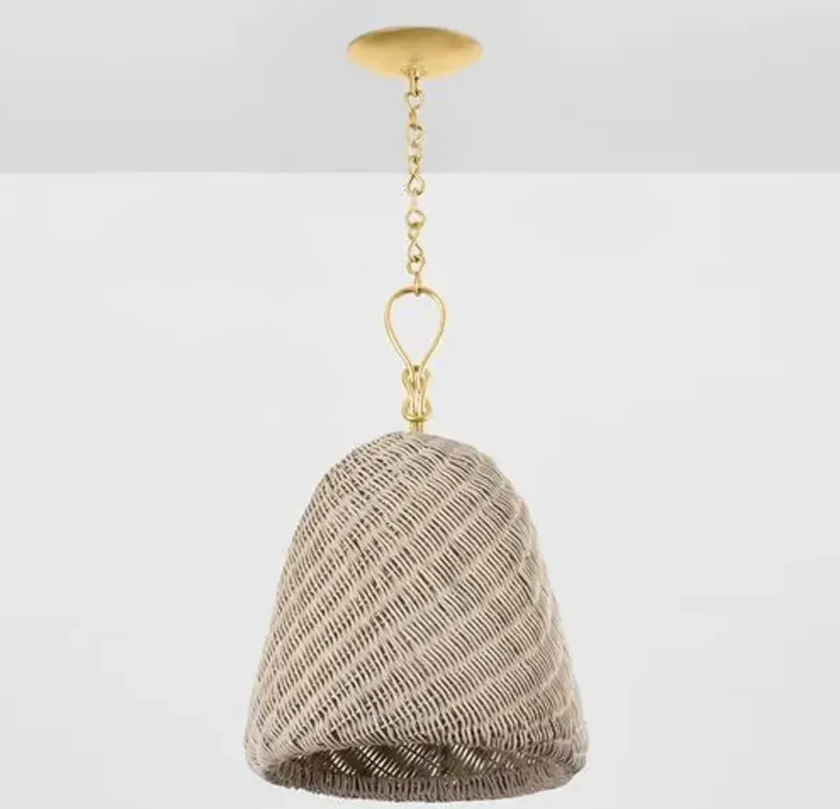 Thatcher Rattan Pendant - Natural/Gold Leaf