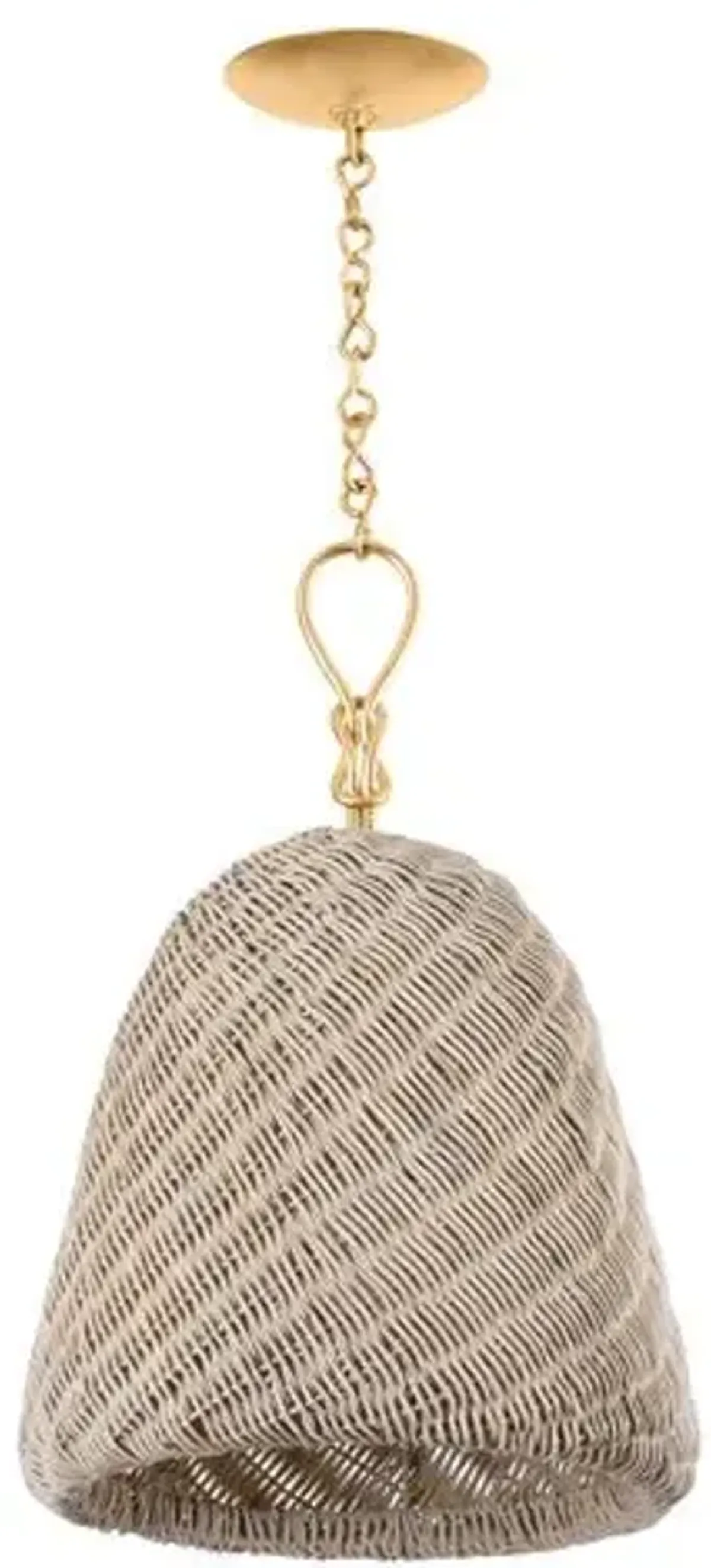 Thatcher Rattan Pendant - Natural/Gold Leaf