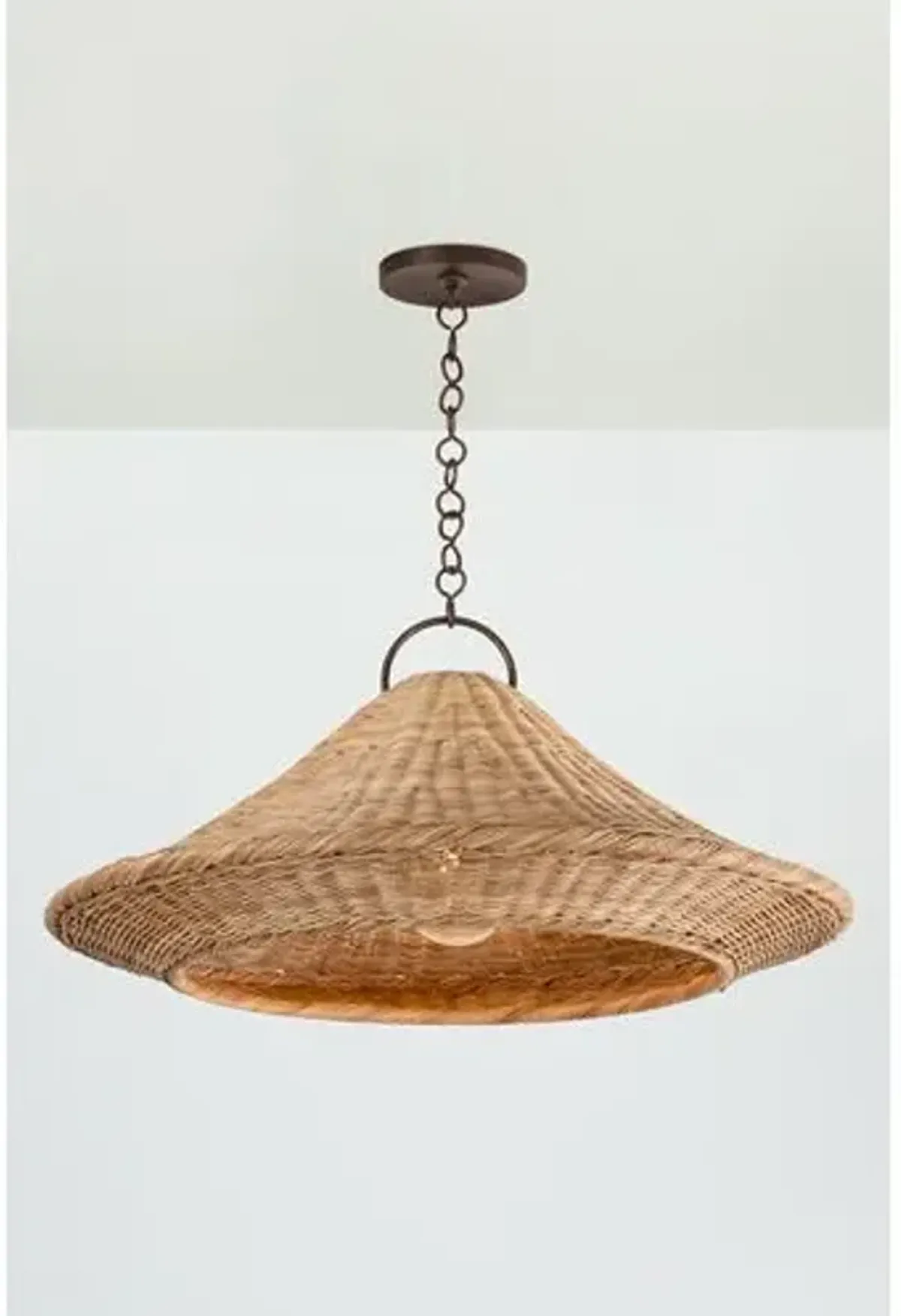 Elin Rattan Wicker Pendant - Bronze Leaf - Brown