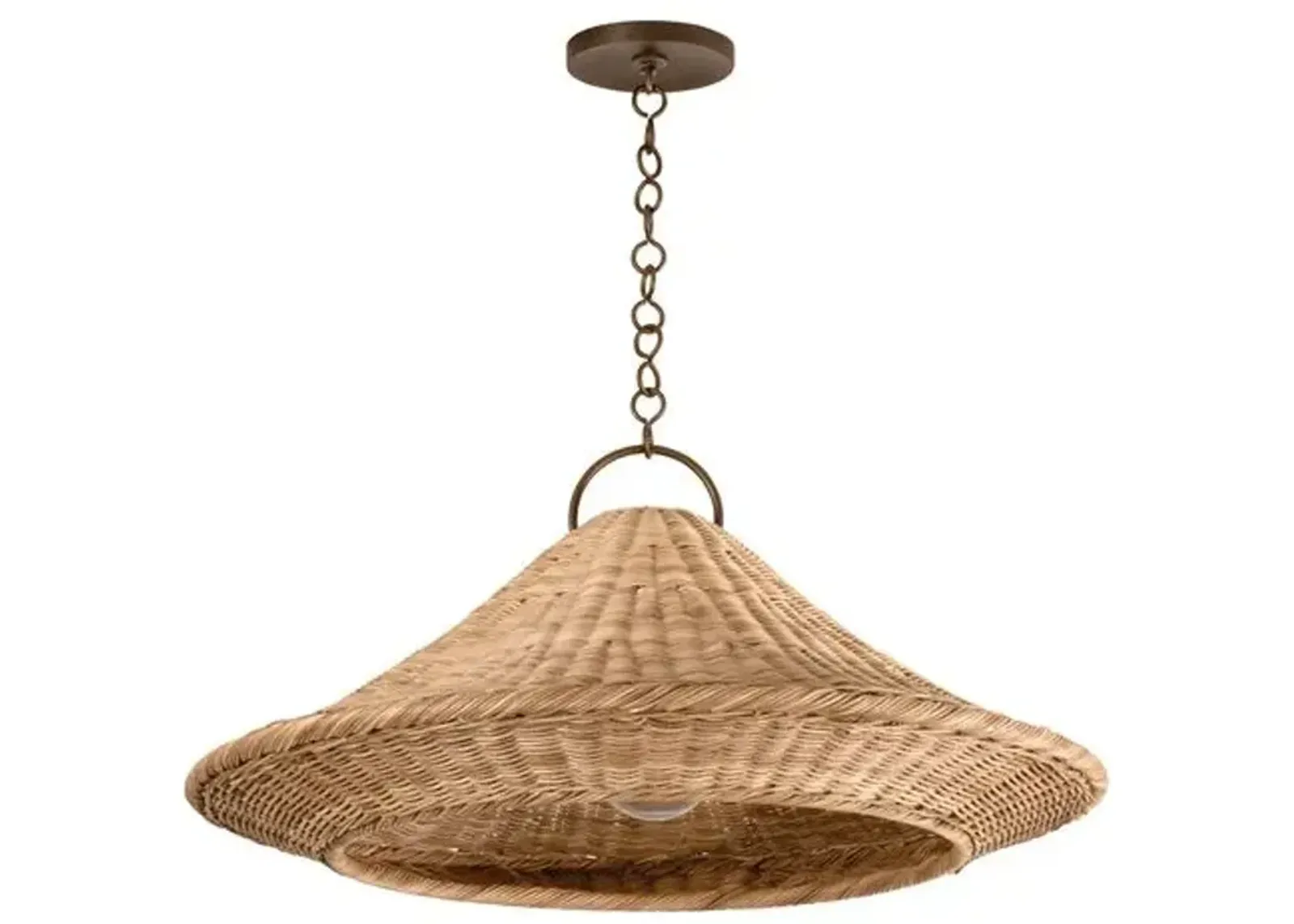 Elin Rattan Wicker Pendant - Bronze Leaf - Brown