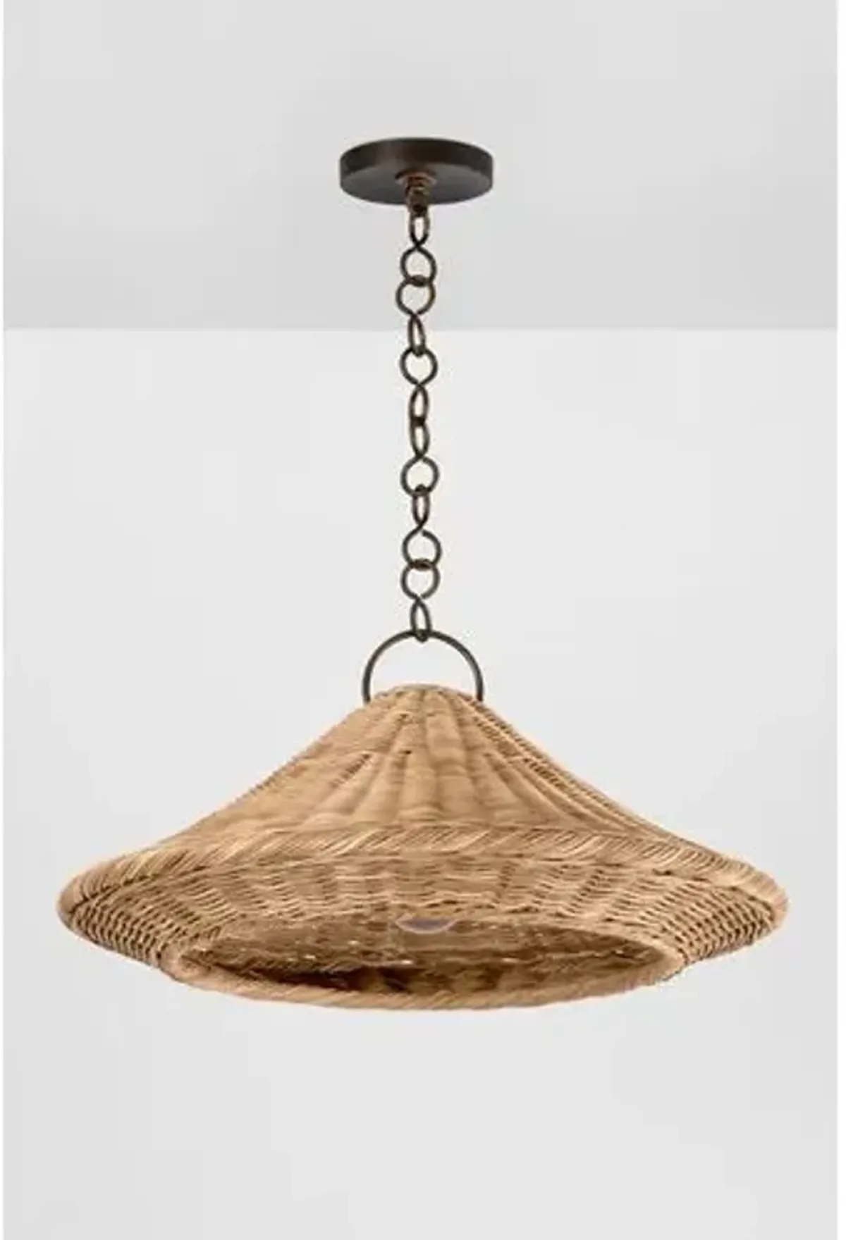 Elin Rattan Wicker Pendant - Bronze Leaf - Brown